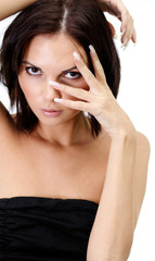 Fototapeta premium Closeup portrait of an attractive woman