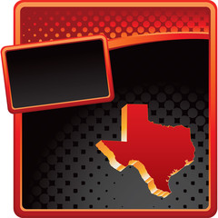 texas state red and black halftone banner