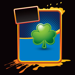 green shamrock orange splattered advertisement