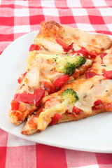 Two slices of pizza