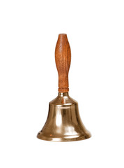 Brass handbell with wooden handle