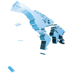 Vector 3D World with Blue Stripe Extrusion