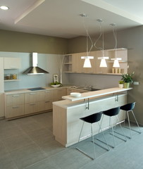 Beautiful and modern kitchen interior design.