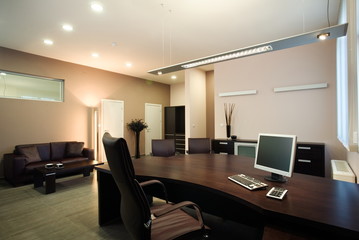 Fototapeta na wymiar Beautiful and modern manager office interior design.