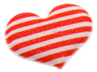 Obraz premium coeur rouge rayé fond blanc
