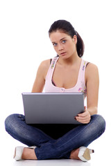 Girl working on a laptop