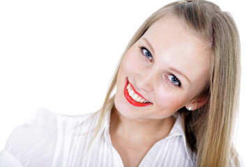 Fototapeta premium Closeup portrait of an attractive woman