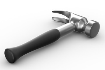 Hammer on white background. Isolated 3D image