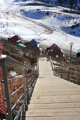 Stairs on ski resort