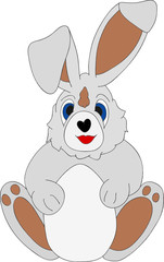 vector - sitting rabbit holding an egg