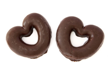 Chocolate covered gingerbread hearts