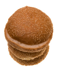 Three hamburger buns