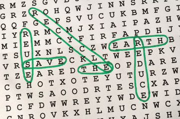 "Save The Earth" Word Search Puzzle