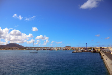 Corralejo Hafen,Blick auf Lobos
