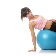 Beautiful young woman doing exercise