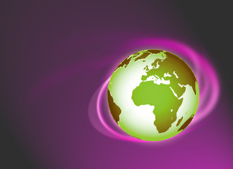Earth swirl, green and pink