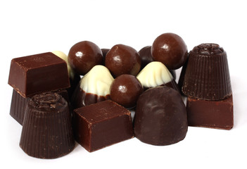 chocolate candy isolated on a white