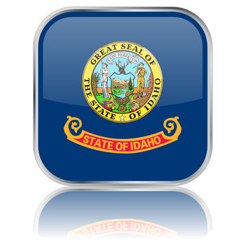 State of Idaho Square Flag Button (Idahoan USA America Vector)