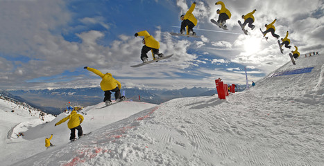 Snowboarder Sequenz - One Foot