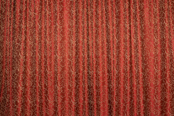 floral  red curtain as background