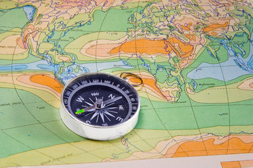 Fototapeta na wymiar map and compass