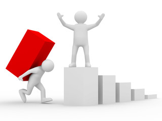 financial diagramme on white background. Isolated 3D image