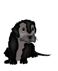 Vector Illustration of Mongrel Puppy
