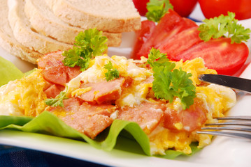 scrambled eggs with sausage