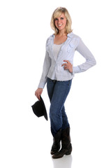 Young Woman In Cowgirl Outfit