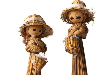 Cute straws puppets