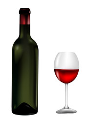 wine bottle nad wine glass
