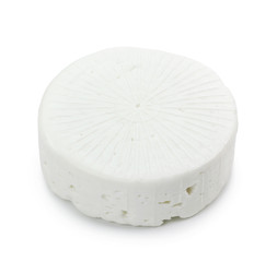 Goat milk cheese isolated on white background