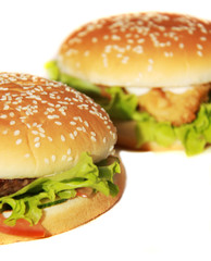 Tasty hamburger isolated on white background
