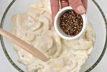 add some organic black pepper into potato salad