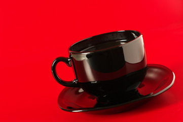 Black cup of coffee