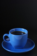 Blue cup of coffee