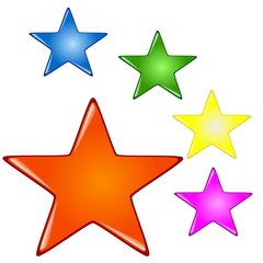 star colored buttons