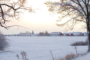 Dorf im Winter