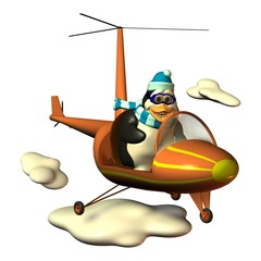 Pinguin im Hubschrauber © Winne