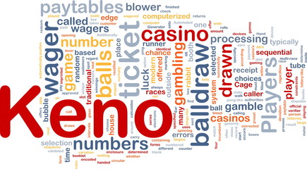 Keno gambling, background concept