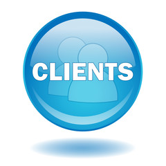 "CLIENTS" round web button (vector - business - blue)