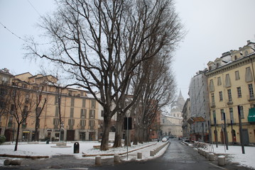 Naklejka premium Torino, piazze, chiese e palazzi storici