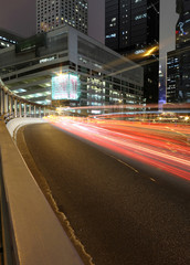 Fototapeta na wymiar cars motion blurred in Hong Kong