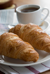 Croissants with black coffee