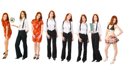 Obraz premium group of one model isolated