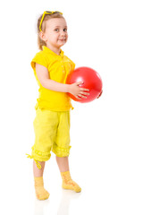 Fototapeta na wymiar girl holding ball
