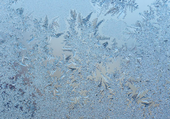 Frosty on winter glass