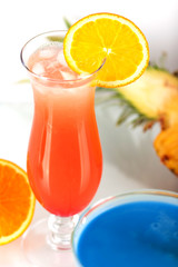 Two tropical cocktails