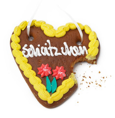 Angeknabbertes Pfefferkuchenherz