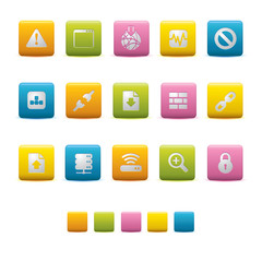 Matte Square Icons - Web and Internet Colors